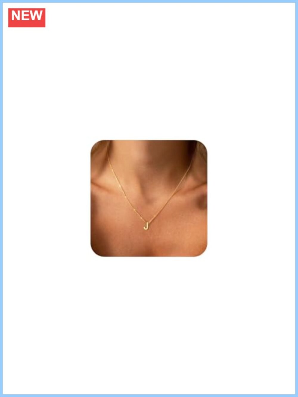 Dainty Initial Necklace Stainless Steel Pendant 18in